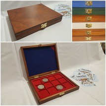 Pencil Box for Coins Made a Hand Colour Chestnut Interior Blue - $45.82