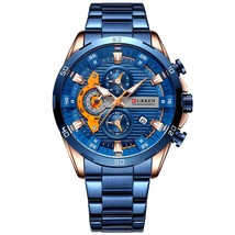 New CURREN Watches for Men Causal Sport Mens Watch Steel Waterproof Wristwatch F - $78.24