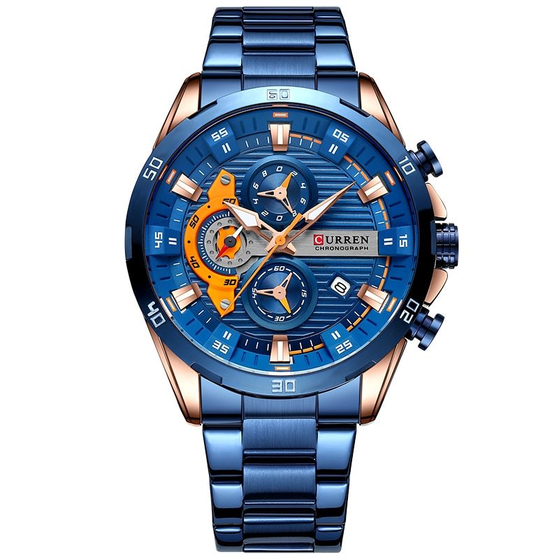Primary image for New CURREN Watches for Men Causal Sport Mens Watch Steel Waterproof Wristwatch F