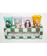 Demon Slayer Anime Character Art Images Clear Shot Glass Set of 4 NEW BOXED - £11.40 GBP