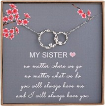 Sister Gifts from Sister Sterling Silver Interlocking Infinity 2 Circles Necklac - $44.31