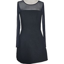 Black Sheer Sleeve Mini Dress Size 8 - £34.79 GBP