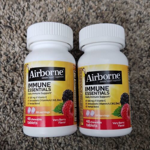 Airborne Immune Essentials + Zinc & Vitamin C 48 Chews Each Lot Of 2 Exp 5/25+ - $13.86
