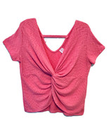 No Boundaries Womens Jr. XL (15-17) Rose Twisted Deep V Front Short Slee... - €11,24 EUR