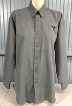 Weatherproof Mens Gray Jet Airplane Fighter Pocket Button Shirt Large 26... - $17.30