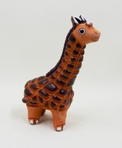 Redware Pottery Glazed Artisan Carved Giraffe Figurine 3.5 In - $15.99