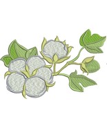 Branch of cotton and leaves machine embroidery design – instant download - $4.79 CAD