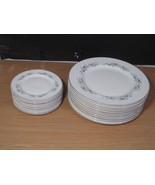24 Johnson Brothers Snowhite Dishes Made in England Blue &amp; Platinum - $79.20