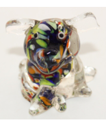 Glass Menagerie Fitz and Floyd #43 Spotted Pig art glass paper weight  - £29.34 GBP