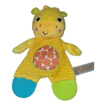 Bright Starts Snuggle Giraffe Teether Crinkle Plush Yellow Baby Toy 11&quot; - £6.80 GBP