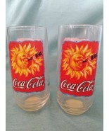 Vintage Coke Glasses #6266 Sun and Summer  1995 16oz. Set of 2 - $14.01