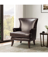 Vegan Leather Accent Chair Modern Upholstered Lounge Armchair Home Livin... - €389,28 EUR