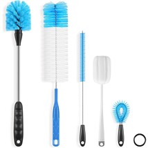 Ultimate 5 Pack Bottle Cleaner Brush Set, Long Handle Bottle Cleaning Brush & St - £12.63 GBP