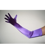 23" Purple Long Formal Stretch Satin Bridal Wedding Club Prom Party Opera Gloves - £8.01 GBP