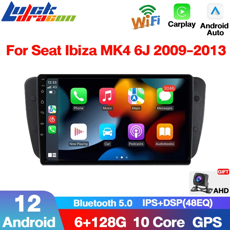 2 Din Carplay Android 12 Car Radio For Seat Ibiza 6j 2009 2010 2012 2013 MK4 FR - £90.14 GBP+