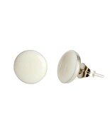 STAINLESS STEEL SOLID WHITE EARRINGS 10mm Enamel Circle Round Stud Post ... - €6,00 EUR