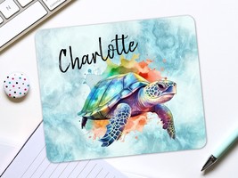 Sea Turtle Desk Accessories, Turtle Mouse Pad, Personalized Sea Turtle Gifts, Oe - £11.85 GBP
