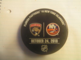 Official NHL Game Used Warm-Up Puck Florida Panthers Vs NY Islanders  - £35.86 GBP