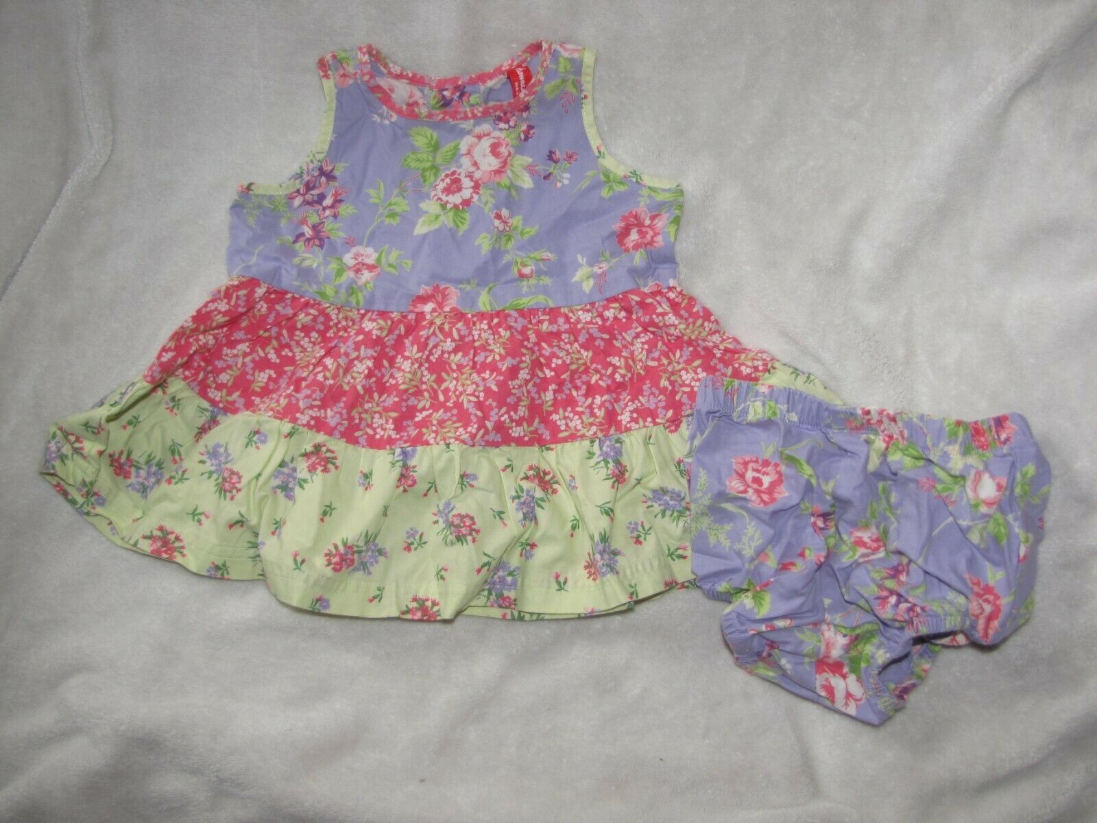 Hanna Andersson Three Sisters Shabby Floral Tiered Tier Ruffle Dress Easter 60 - $19.30