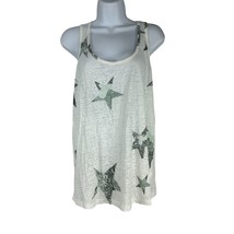 Maurices Women&#39;s 24/7 Star Pattern Racerback Tank Top Size L White - £12.37 GBP