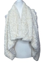 Me Jane Womens Faux Fur Vest Sz L Lined Glam Hippie Boho Roomy Comfy Fal... - $15.72