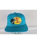 Vintage Bass Pro Shops Spell Out Fishing Trucker Hat Cap Teal Snapback - $455.64 MXN