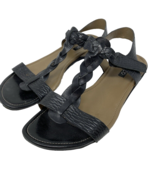 ECCO Women&#39;s Braided T-Strap Sandal Black Size EU 40, US 9 - $32.24 CAD