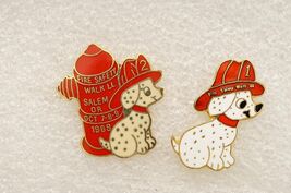 Vintage Event Jewelry Pins Fire Safety Walk Albany Oregon 1989 Dalmatian... - $18.80