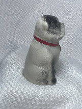 Painted Cast Iron Sitting Bulldog Pug Frenchie W/ Collar Dog Figure Pape... - $29.95