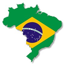 Brazilian Flag brazil bra ba car truck window bumper outline sticker decal 4&quot; - £3.15 GBP