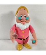 Disney Snow White Seven Dwarfs Doc 6&quot; Vinyl Rubber Plastic Figure Jointed - $11.92