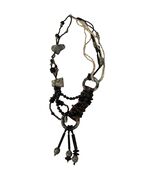 Vintage Boho Statement Necklace Mixed Media Beaded Fringe Tribal Style 26” - $19.80