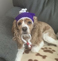 Handmade Crocheted Dog Hat MEDIUM Warm Winter Wear Choose Color Brand New - £9.58 GBP