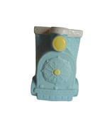 Vintage Inarco Ceramic Planter Blue Train Japan Nursery Decor - $223.43 MXN