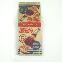 Vintage 1940s Matchbook Cover Pepsi Cola Scarce &quot;Double-Dot&quot; Bottle Cover RARE - £19.65 GBP