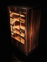 elie bleu macassar ebony  wood cabinet humidor nib image 5