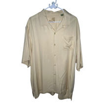 Tommy Bahama Men&#39;s 100% Silk Yellow Short Sleeve Button Up Shirt Size XL... - $13.27