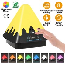 Touch Control 8-Color Changing LED Night Light Pyramid Lamp USB Plug Tim... - £33.75 GBP