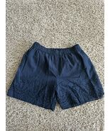bóboli blue eyelet pattern cotton girls shorts size 12 Pull Up Elastic W... - $11.03 CAD