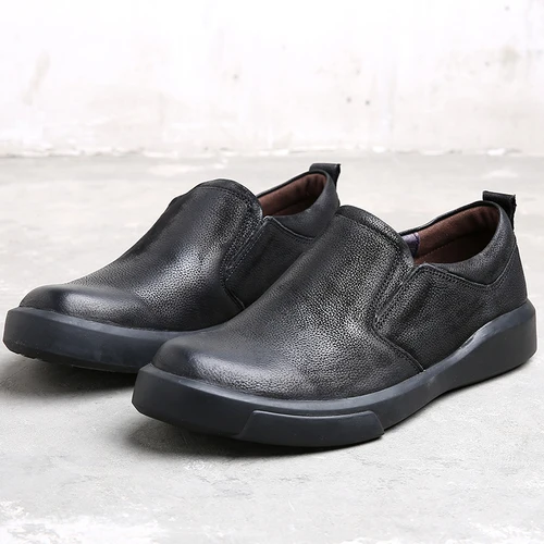 Business casual leather shoes handmade breathable men stitching soft bottom low top dad thumb200