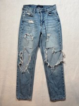 Aeropostale Mom Jean Medium Wash Denim Distressed Destroyed Women&#39;s Size 00 - $9.79