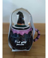 Halloween Black Pick Your Poison Cauldron Ceramic Mug with Snow Globe Ha... - £23.42 GBP