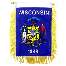 Wisconsin State Flag Mini Banner 3&quot; x 5&quot; - £9.17 GBP