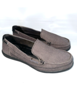 Crocs Boat Shoes Women 9 Walu Loafers 14391 Gray Grey Canvas Slip On Low... - £22.02 GBP