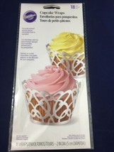 Wilton 18pk White Pearl Foil Swirls Cupcake Cake Muffin Wraps Cases Holders - $5.35