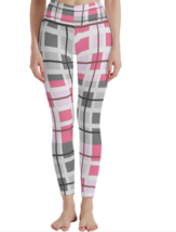 Women&#39;s Leggings Pale Pinks and Gray Squares S-5XL Available - £23.42 GBP