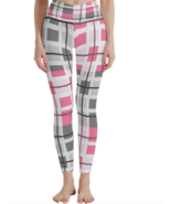 Women&#39;s Leggings Pale Pinks and Gray Squares S-5XL Available - £23.58 GBP