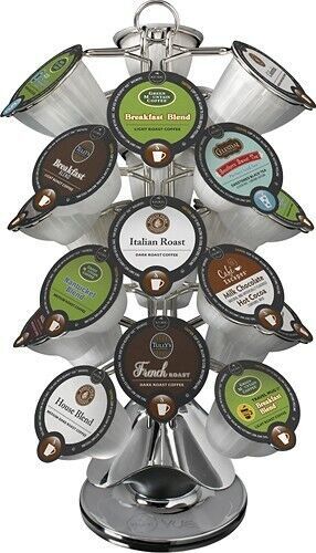 Keurig 24 Vue Pack Carousel Silver Chrome Plated Lazy Susan Base Office Kitchen