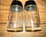 Pr. of Vintage Cylindrical Clear Glass &amp; Stainless S &amp; P Shakers 3" Tall - $4.95