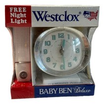 Vintage Westclox Baby Ben Deluxe Small Alarm Desk Clock USA night light NOS - £29.81 GBP